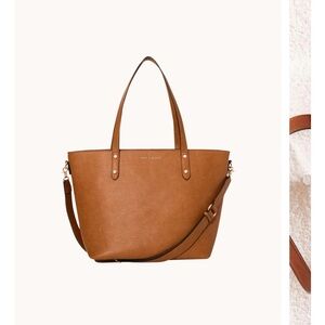 Poppy & Peonies Tan Tote Bag with Shoulder Strap